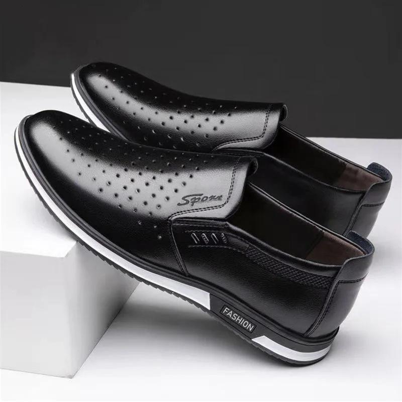 2025 Fashion Men Loafers Mens Leather Casual Shoes High Quality Adult Man Driving Shoes