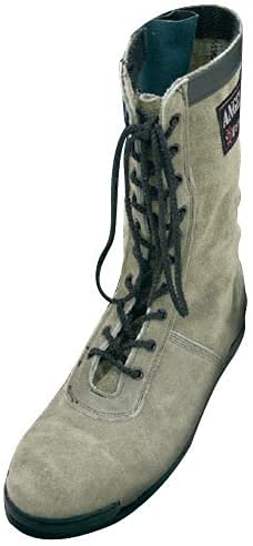 [Tsubaki Model] Velour Modified High-Top Safety Boots with Zipper, Chrome-Tanned Cowhide Leather, JIS Standard Certified, CHS58 (Kasumi (Gray), measur