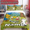 3-teiliges Bettbezug-Set (1 * Bettbezug + 2 * Kissenbezug, ohne Kern), Individuelles Namens-Bamse-Muster Bettwäsche-Set, Wohnschlafzimmer-Dekor Geschenk