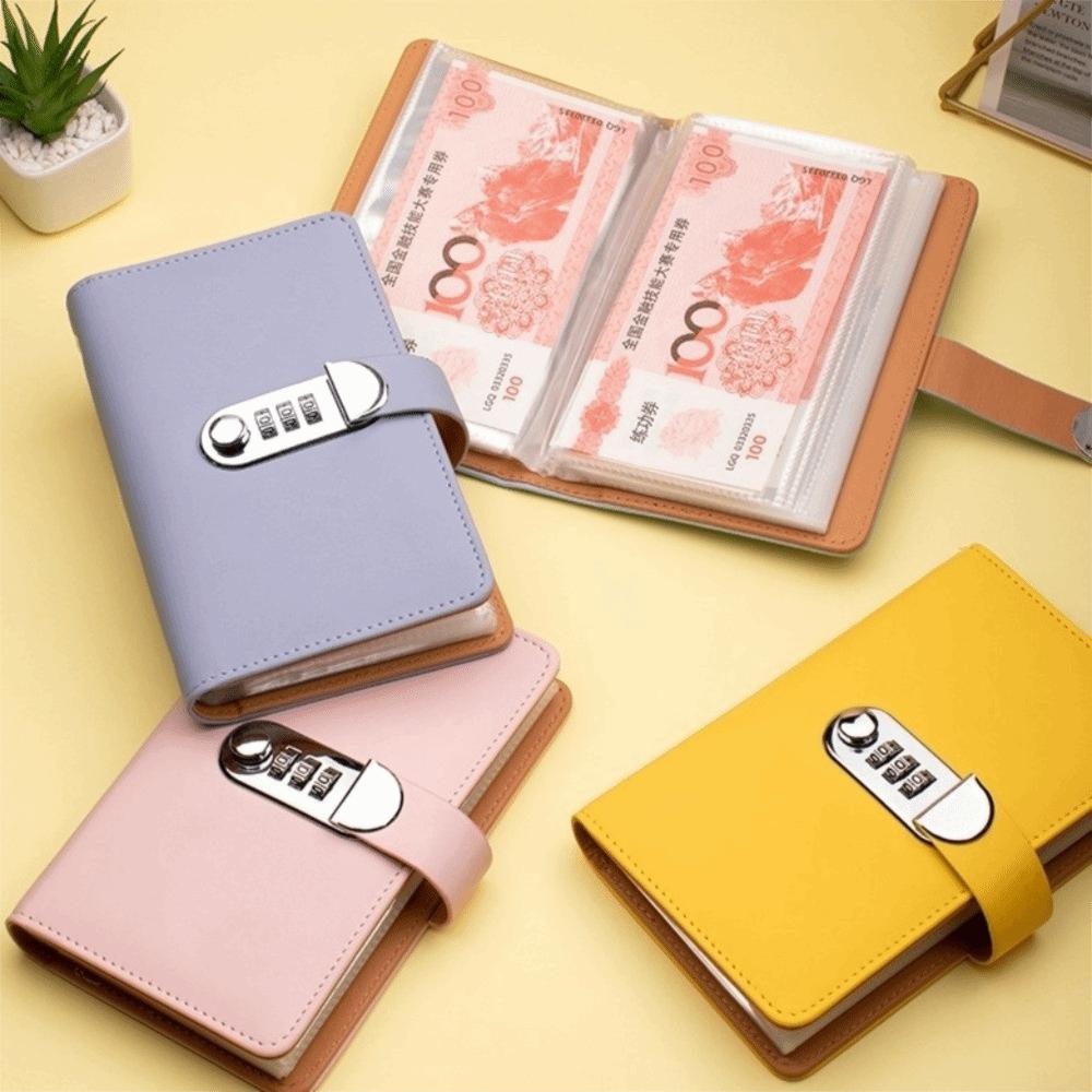 PU Leather Saving Money Binder 50Sheets Account Book  Office Stationery Supplies