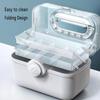 Large Medical Storage Containers 3 Layers Fold Tray Medicine Box with Handle Plastic Removable Pill Case Family First Aid Boxes