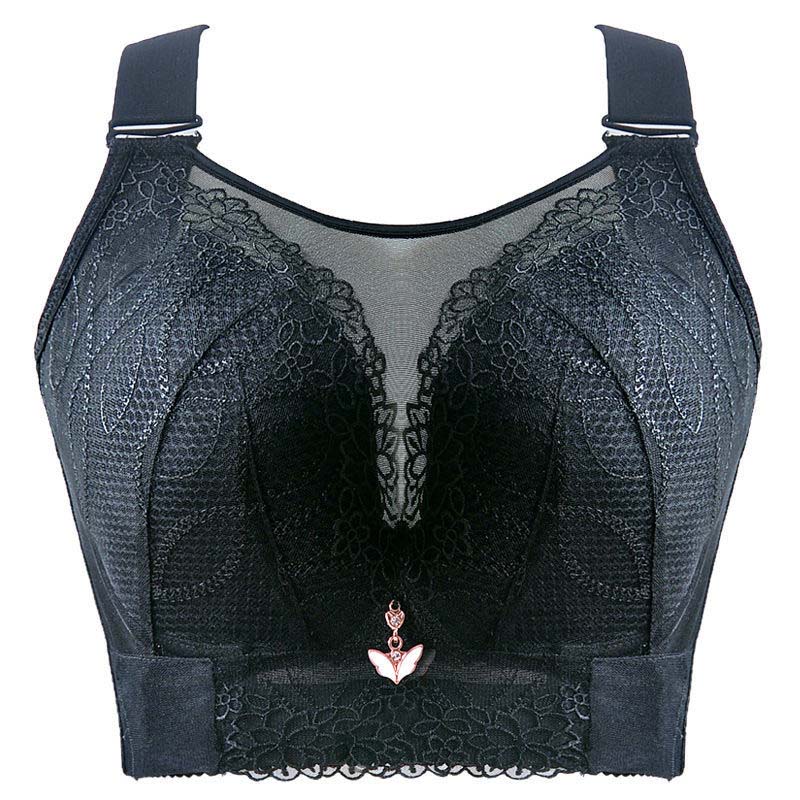 Large Size Thin Section No Steel Ring Underwear Women Receive Auxiliary Breasts 6-breasted Breathable Bra Gathered On The Support Full Cup Bra CDE