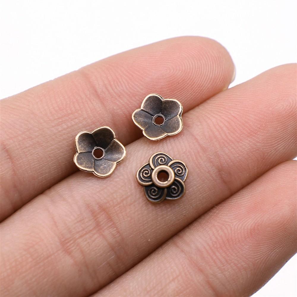 100pcs Flower Torus Shape Alloy Beads Caps Jewelry Findings Spacer Beads For Jewelry Making Charms Necklace Bracelets