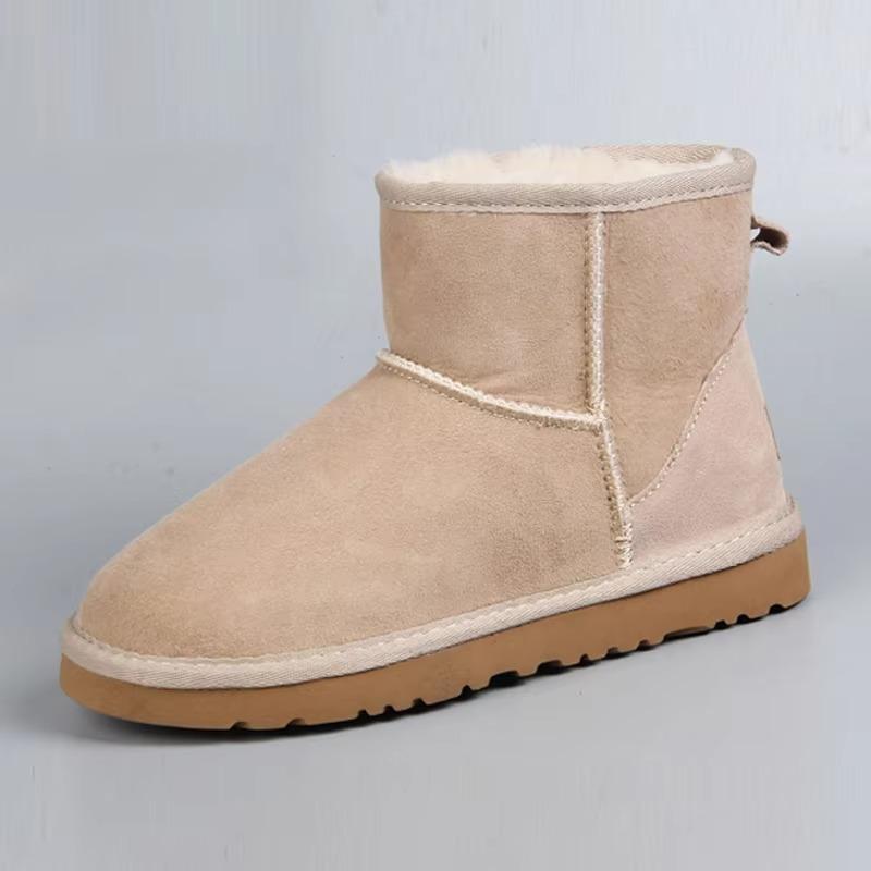 Women's Snow Boots 100% Genuine Sheepskin Leather Ankle Warm Winter Shoes Large Size 35-44 for Wholesale/Retail