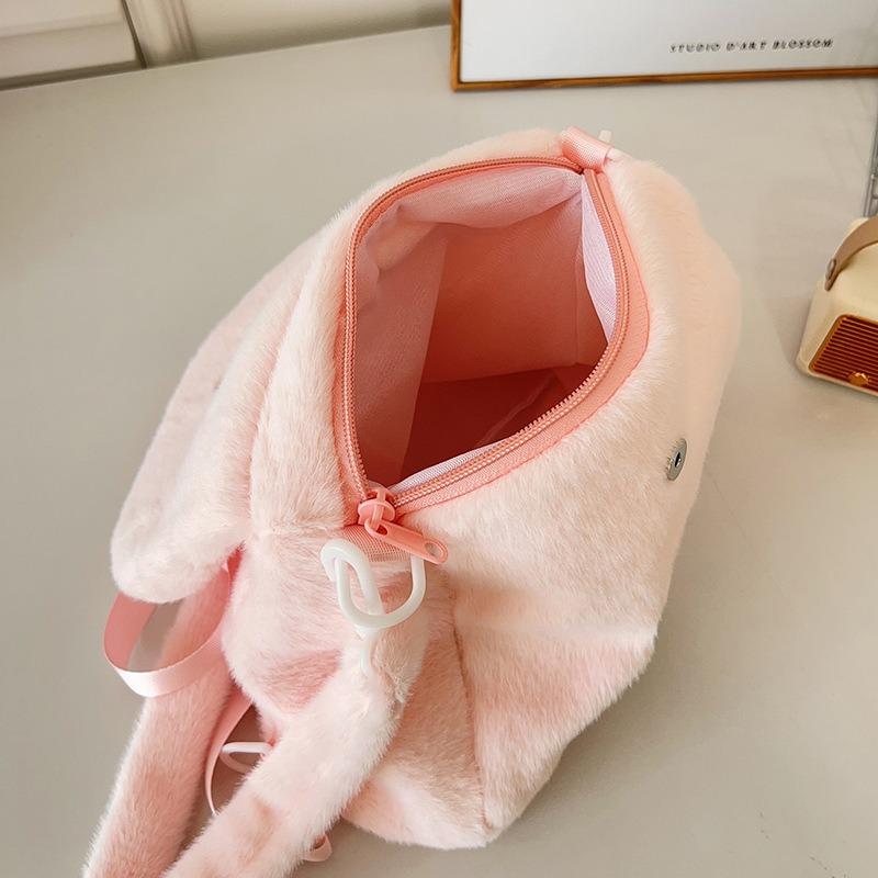 New plush bag autumn and winter plush embroidered backpack can be crossbody dual-purpose student cute schoolbag girl