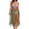 Women's Fashionable V-neck Pullover With Hollowed Out Breathable Beach Bikini Cover Up Dress