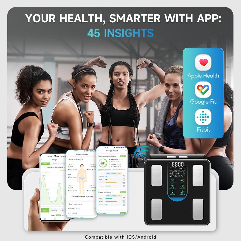 Smart Bluetooth Body Fat Scale with Precise APP Measurement for Fitness and Health
