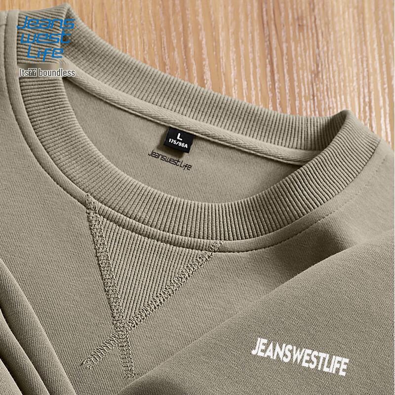 JEANSWEST LIFE Men's Loose Fit Round Neck Sweatshirt