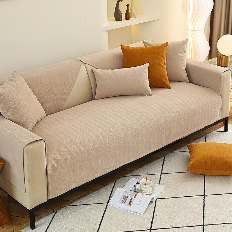 Sofa Cushion Four Seasons Universal Chenille Simple Cover Towel Light Luxury Nordic Matcha Sofa Cover