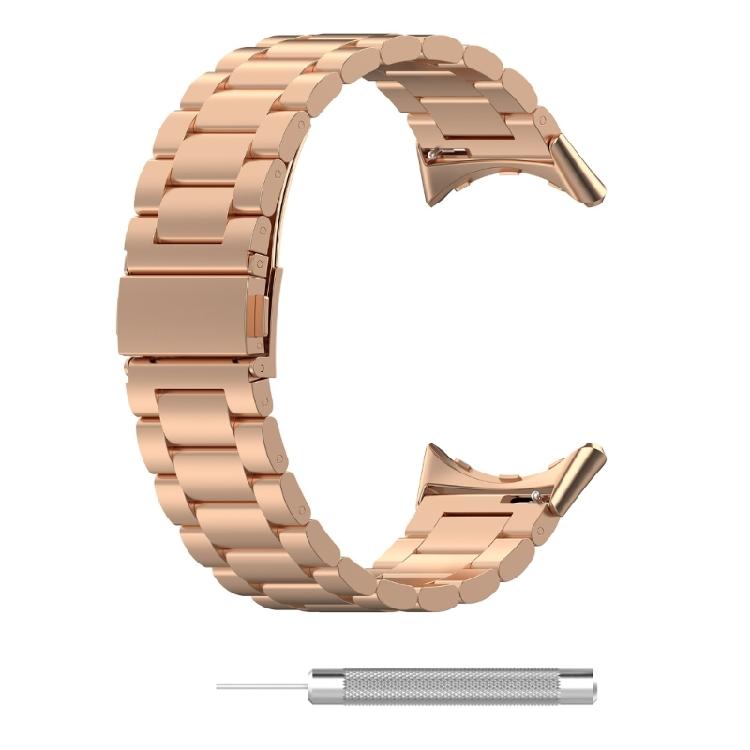 

Premium Scratch Proof Adjustable Three Bead Metal Band Suitable For Watch 4/3/2/1 41mm 45mm Stylish Smartwatch Accessory 41mm розового золота