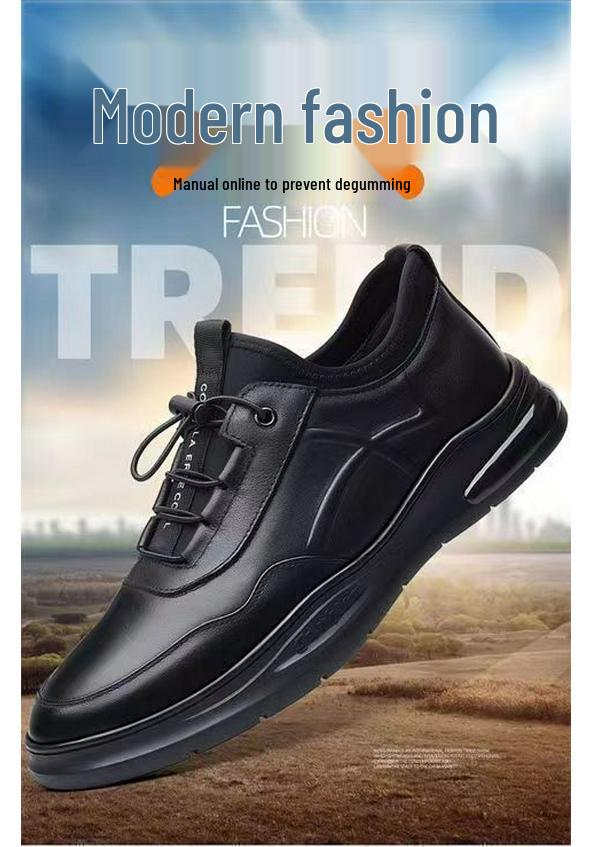 Men's Breathable Soft Leather Lace-up Fashion Business Shoes - British Style Formal Wear