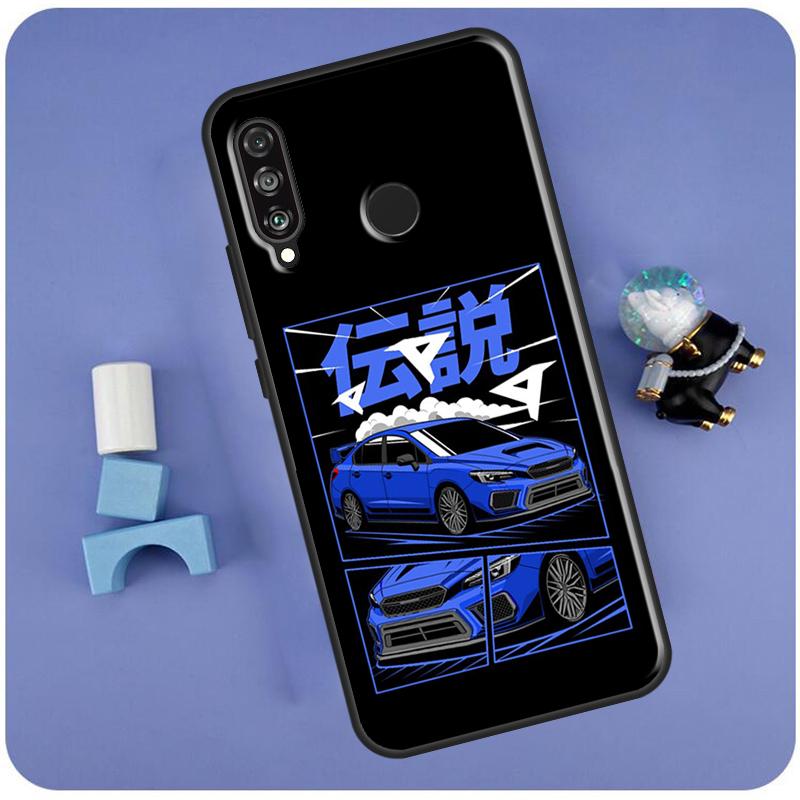 Sports Car JDM Drift Case For Huawei P30 P20 P40 Lite Nova 11 Pro 3i 8i 11i 9 10 SE 5T Y60 Y61 Y70 Y90 Y91 Cover
