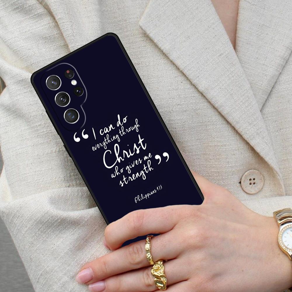 Bible Philippians Jesus Christ SOFT Cell Phone Case for Samsung Galaxy S26 Ultra S25 S24 S23 S22 S21 S20 Note10 Cover