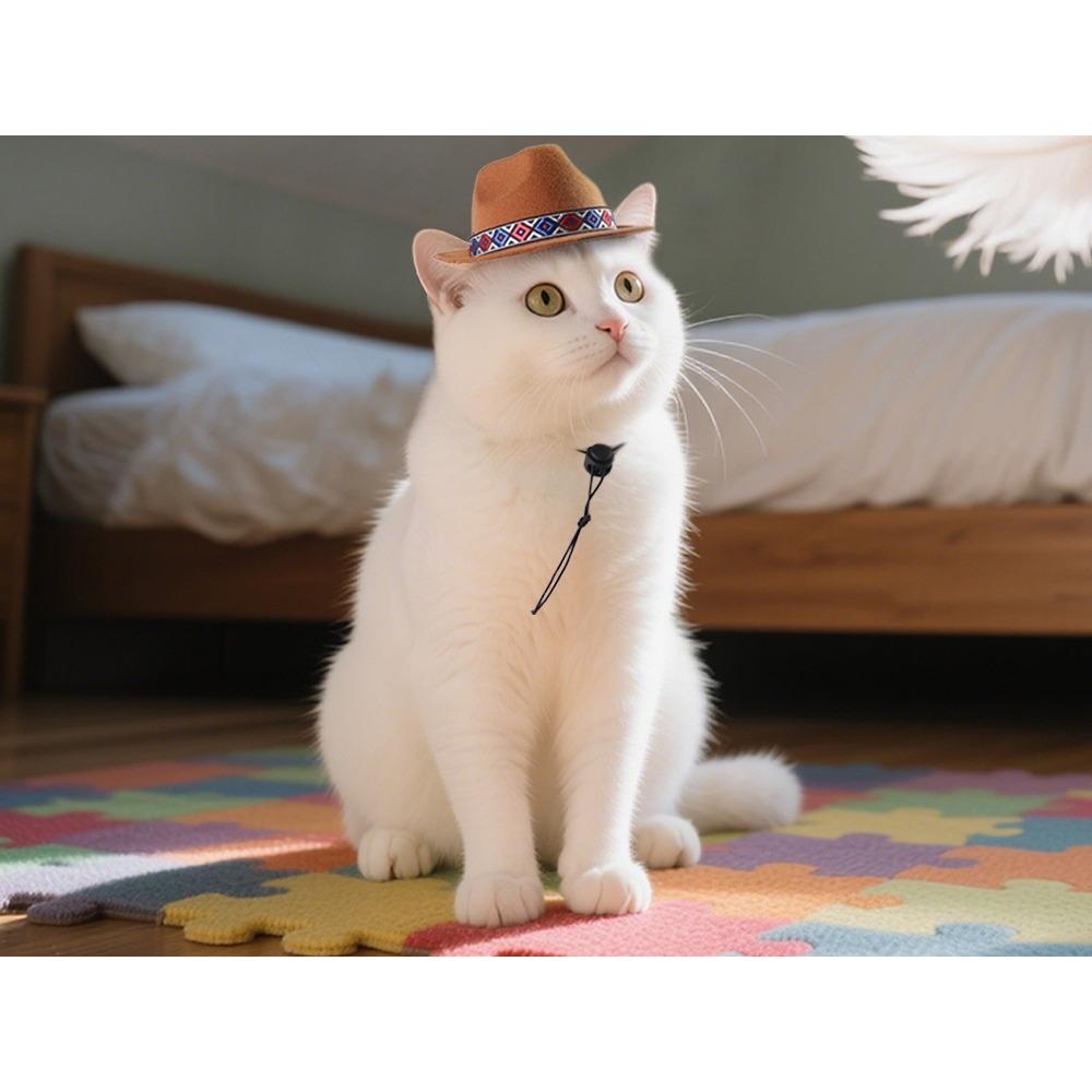 Pet Western Cowboy Hat Pet Sun Hat Big Edge Sunscreen Dog Hat Cat Top Hat Dress Up