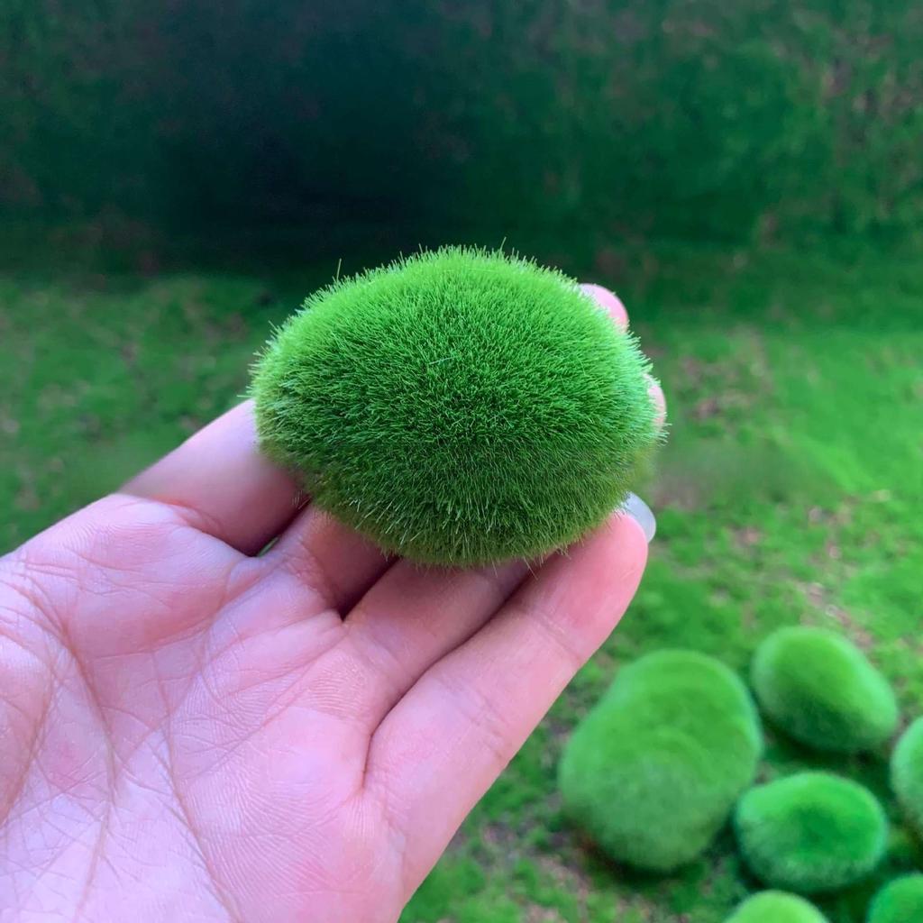 5Pcs Simulated Moss Stone, a realistic moss-covered stone, used as a prop for photography, landscaping decoration, miniature landscape arrangement