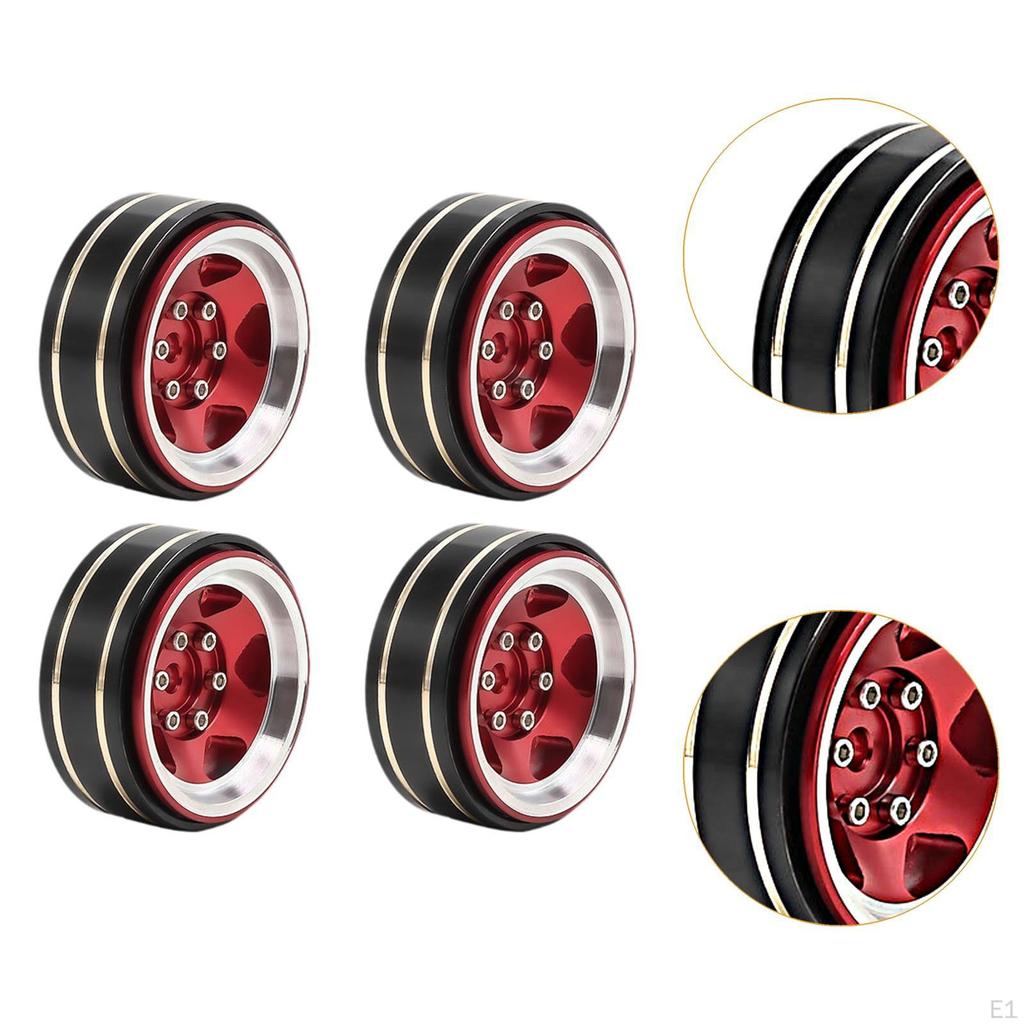 4 Pieces 1.3 Inch Wheel Hubs, Width 1.5 Cm, Metal Outer Diameter 3.7 Cm for -18 1: 18 RC Car, And to