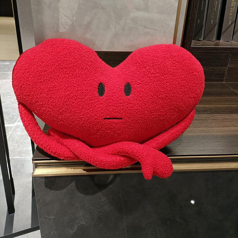 Healing Red Love Arm Lover Pillow Sofa Cushion Backrest Pillow Plush Toy Doll Birthday Gift Plush Coat Material