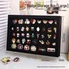 Commemorative Medal Storage Box with Brooch Lid, Ribbon, Display Stand, and Dustproof Felt