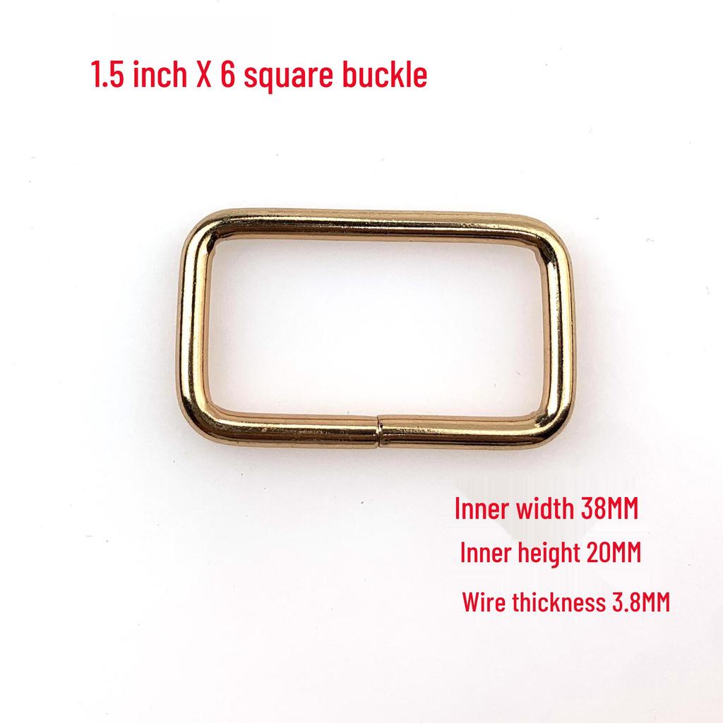 3.8MM Thick Iron Square Ring Buckle for Luggage and Webbing Adjustment