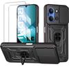 Shockproof Case - E.F.CONNECTION - for Xiaomi Redmi 15C - with Lens Protection - Black - 2 Tempered Glass