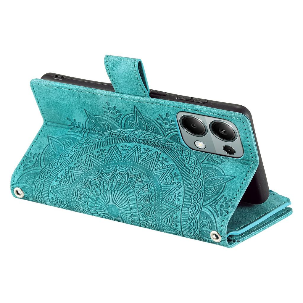 For Xiaomi Redmi Note 13 Pro 4G/Poco M6 Pro 4G Case PU Leather Flower Pattern Phone Cover