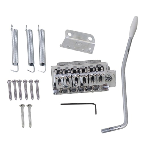 

Yibuy Chrome Tremolo Guitar Bridge for 6-String Guitars (moyinmusic)