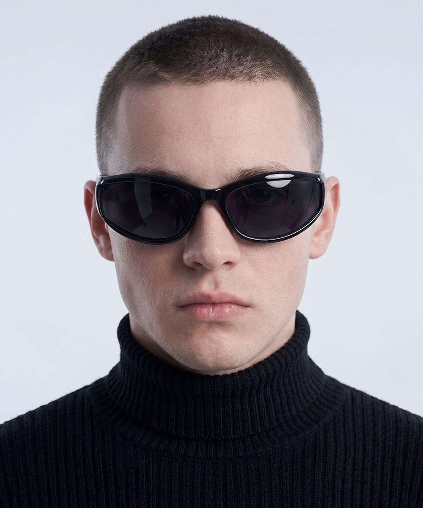 Lukadiseu Lk35 Aero Black Curved Sunglasses