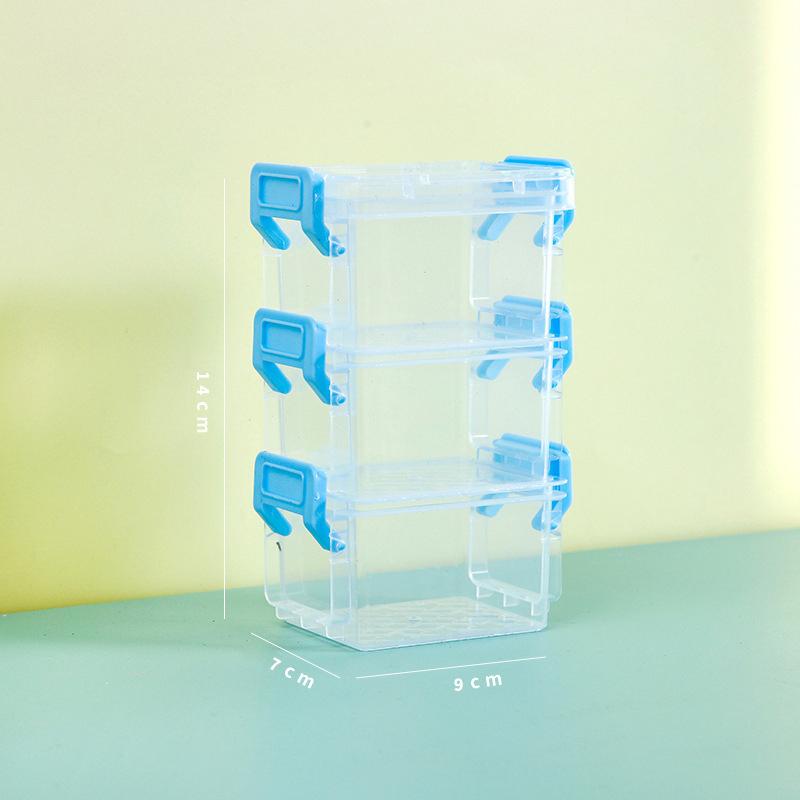 

3-слойный прозрачный ящик для хранения с волшебной застежкой, отделочный ящик, настольный ящик для мелочей, портативный ящик для хранения, органайзер для ювелирных изделий