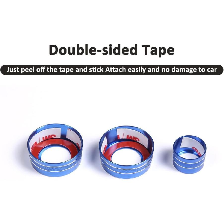 Alloy Car Light Wiper Lever Knob Circle Trim Stickers for Chevrolet Corvette C7 2014-2019 Car Dashboard Bright Adjustment Head Lever Trim (Blue)