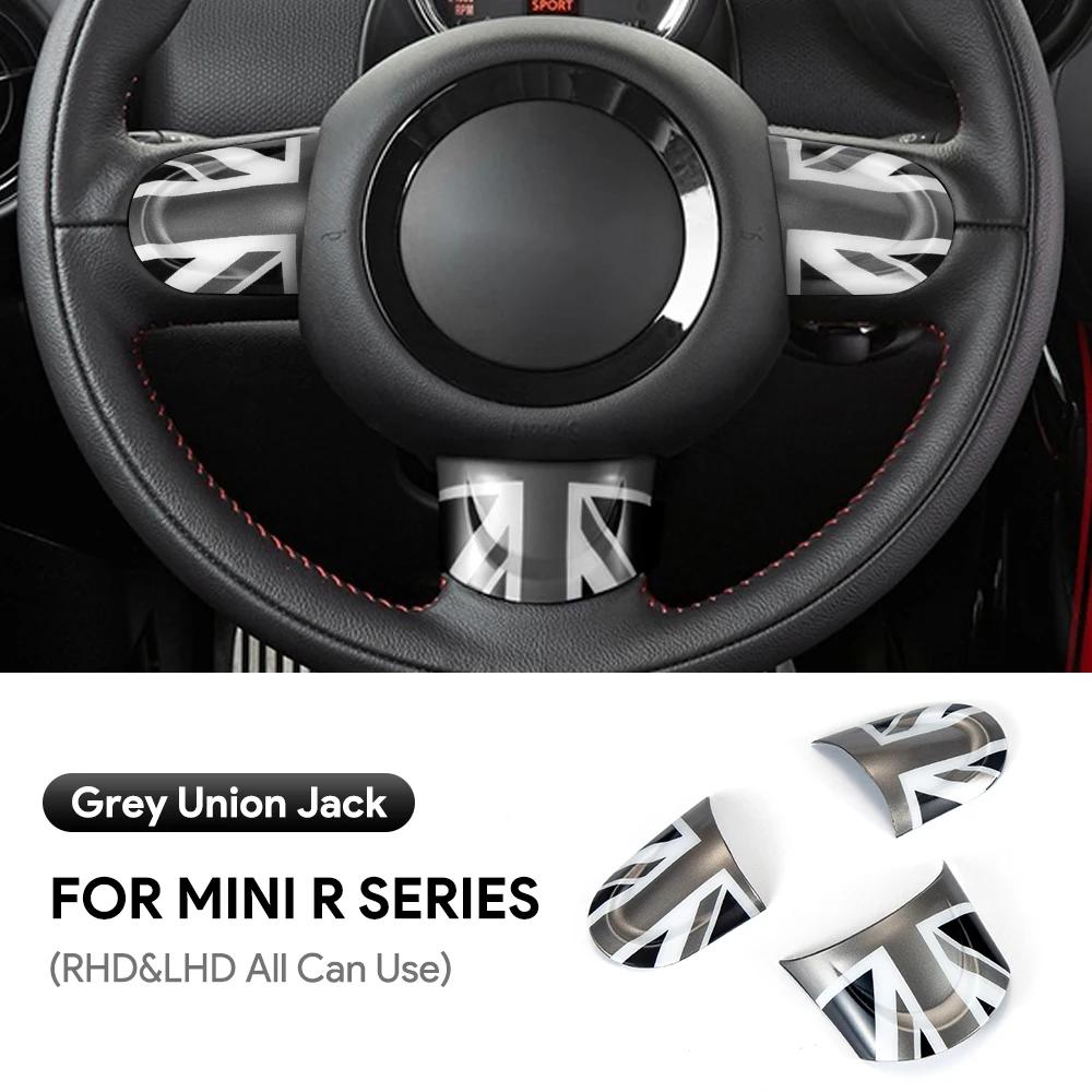 3pcs ABS Car Steering Wheel Button Cover for Mini Cooper R55 R56 Countryman R60 Decoration Interior Union Jack Accessories