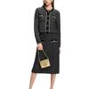 Karl Lagerfeld Urban Fashion Street Social Light Luxury Round Neck Single-Breasted Short Sleeve Jacket Women Jackets Black M21E2210