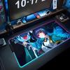 Miyabi Hoshimi Mouse Pad RGB Gaming Mousepad Big LED Pad PC Desk Mat Luminous Mouse Pad Large Keyboard Mats Table Rug With