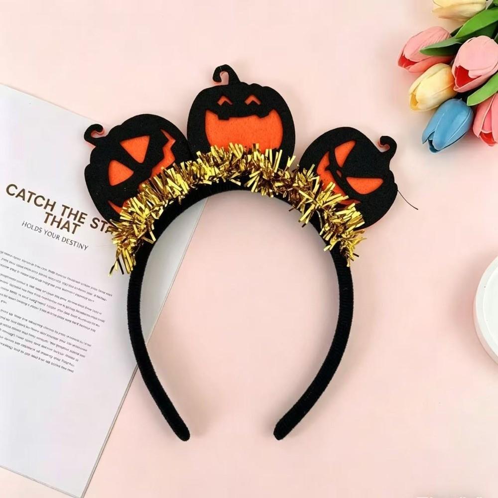 Witch Halloween Flower Headband Pumpkin Ghost Festival Headpiece Holiday Gathering StyleA