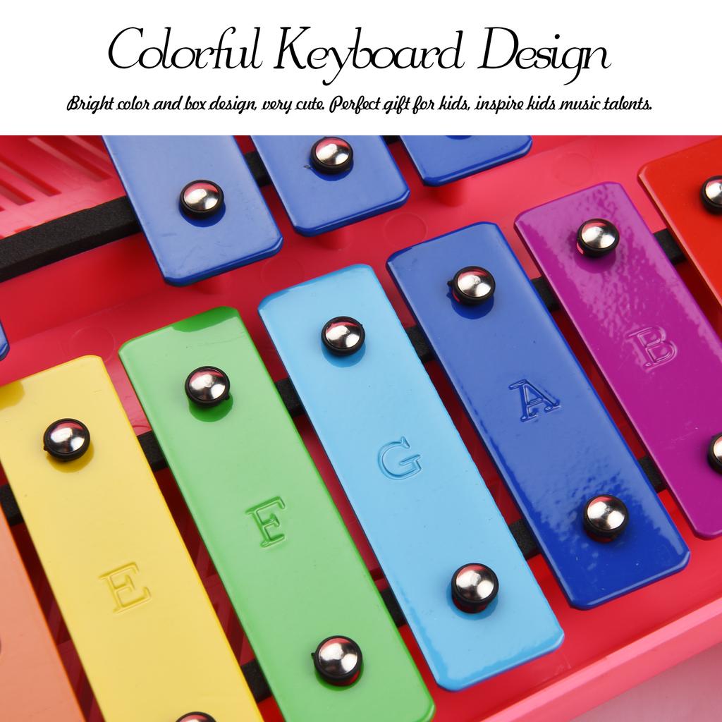 25 Notes Glockenspiel Xylophone Hand Knock Xylophone Percussion Rhythm Musical Educational Teaching Instrument Toy with