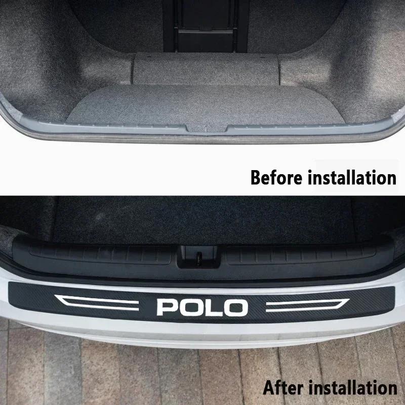 WGLRK1 Car Door Sill Protector Plate Rear Trunk Bumper Guard Threshold Sticker for Volkswagen VW POLO Logo 2024 2023 6R 9N MK5 2023