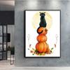 5D DIY Diamantstickerei Halloween Kürbis und Schwarze Katze Diamantmalerei Mosaik Heimdekoration