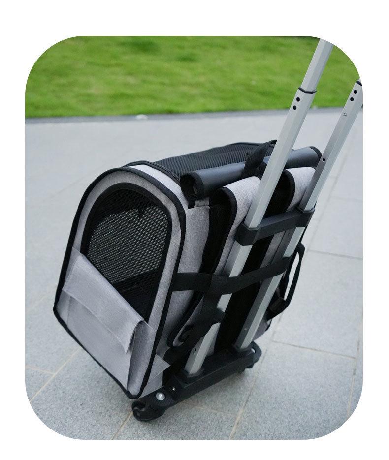 Portable Breathable Foldable Pet Trolley Bag for Cats and Dogs