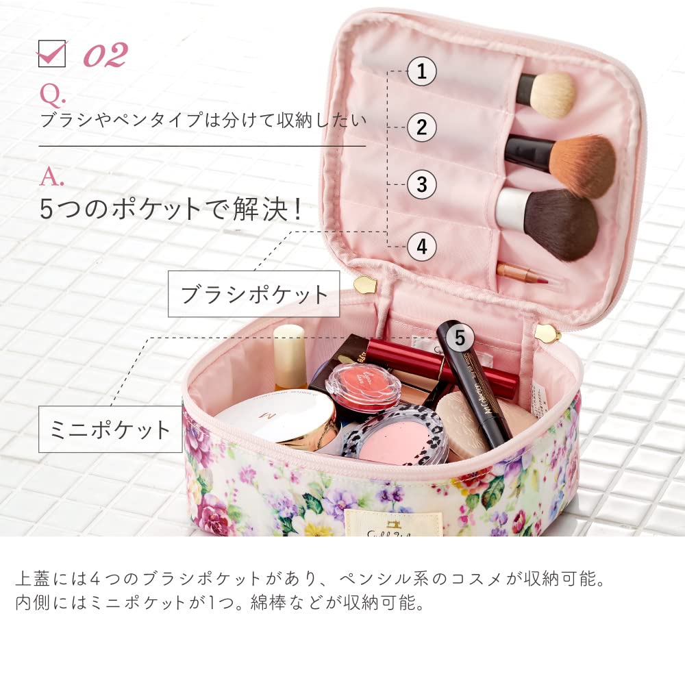 Sanrio Characters Vanity Makeup Floral Large Made in Little Twin Pink Pouch, Pouch, Women's, Print, Capacity, Cute, Brush, Pocket, Stylish, Portable,