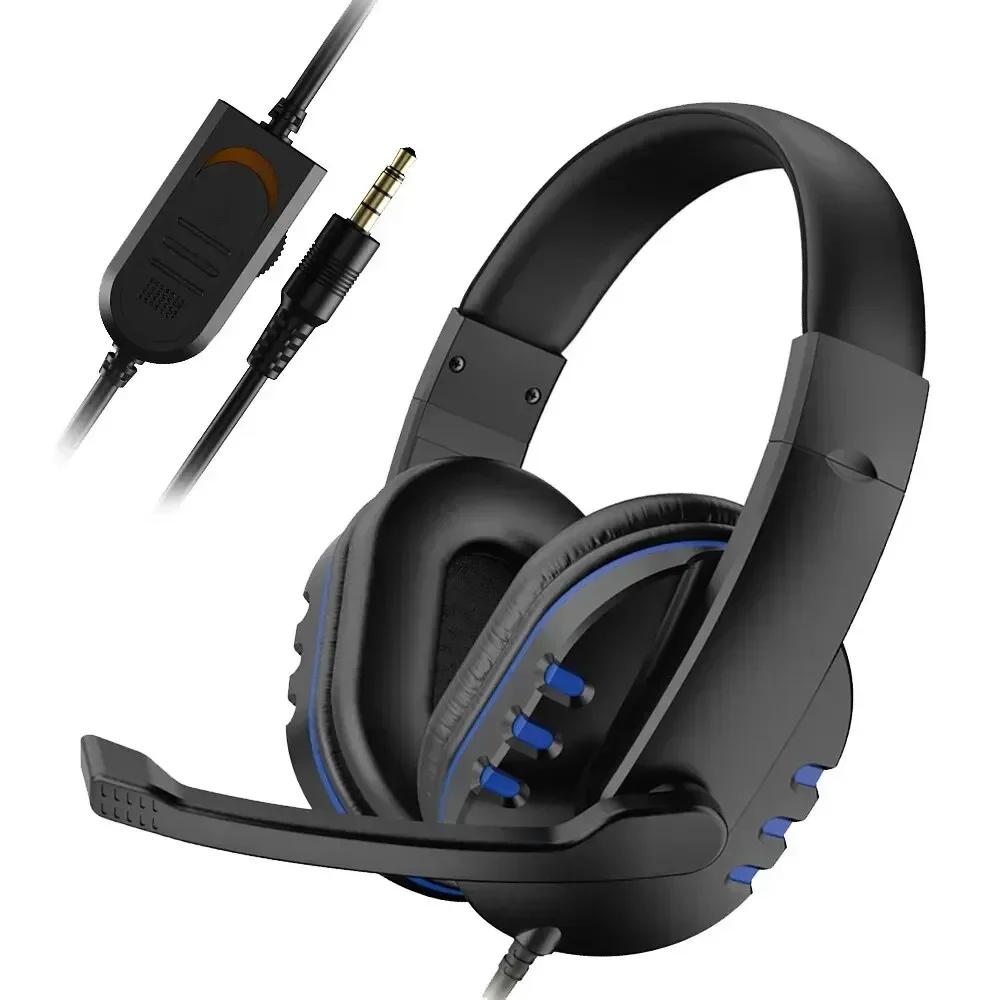 Nouveau Casque Gamer Filaire Amélioré avec Micro Casque à Réduction de Bruit Pour PC Ordinateur Portable PS4 PS5 Nintendo Tablette Écouteurs bleu