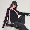 Sweet and cool style contrasting long-sleeved T-shirt for women
