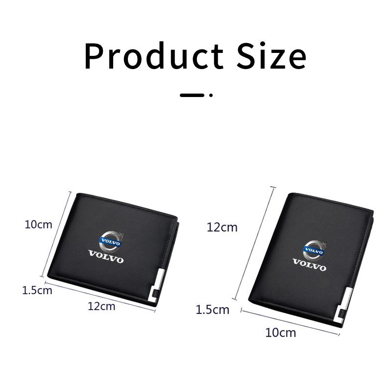 Auto Leather Money Organizer Car Logo Men Wallet Card Holder Tools For Volvo S60 S90 T6 V40 V50 V60 V70 V90 XC40 XC60 XC70 XC90 OE8