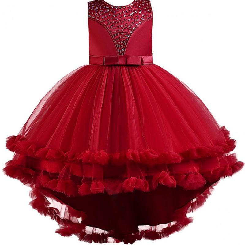 Girls Princess Dress Birthday Party Performance Christmas Evening Gown Kids 8-16Y