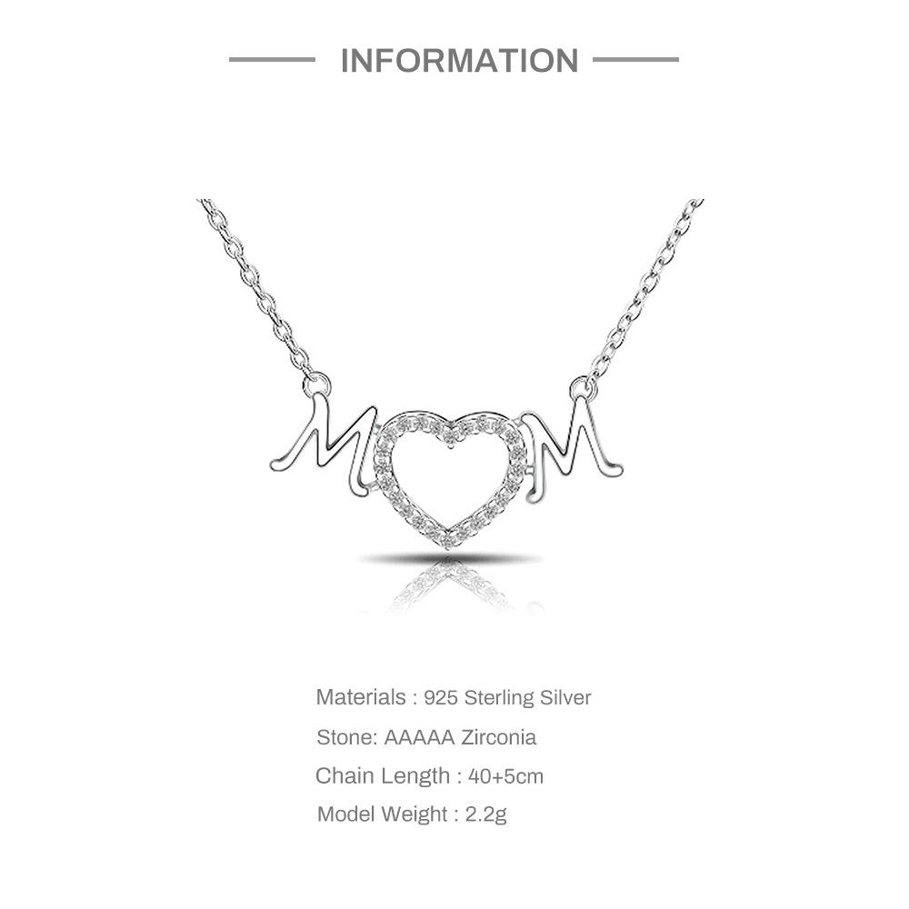 S925 Sterling Silver Wind, Mother Heart Necklace, Mother'S Day Gift, Temperament Women'S Collarbone Necklace