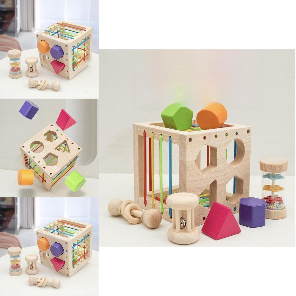 Wooden Montessori Shape Sorting Toy For Babies Infant Learning Gift