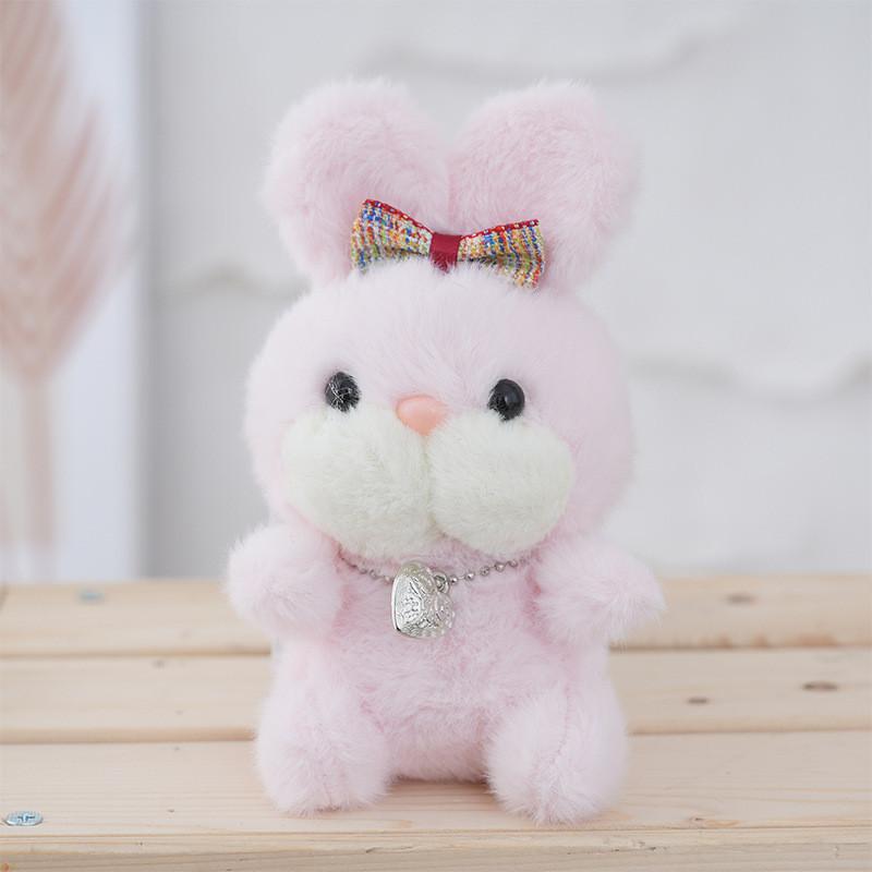 Cute Bunny Plush Keychain With Bow Tie Soft Toy Cartoon Bag Pendant For Kids And Adults