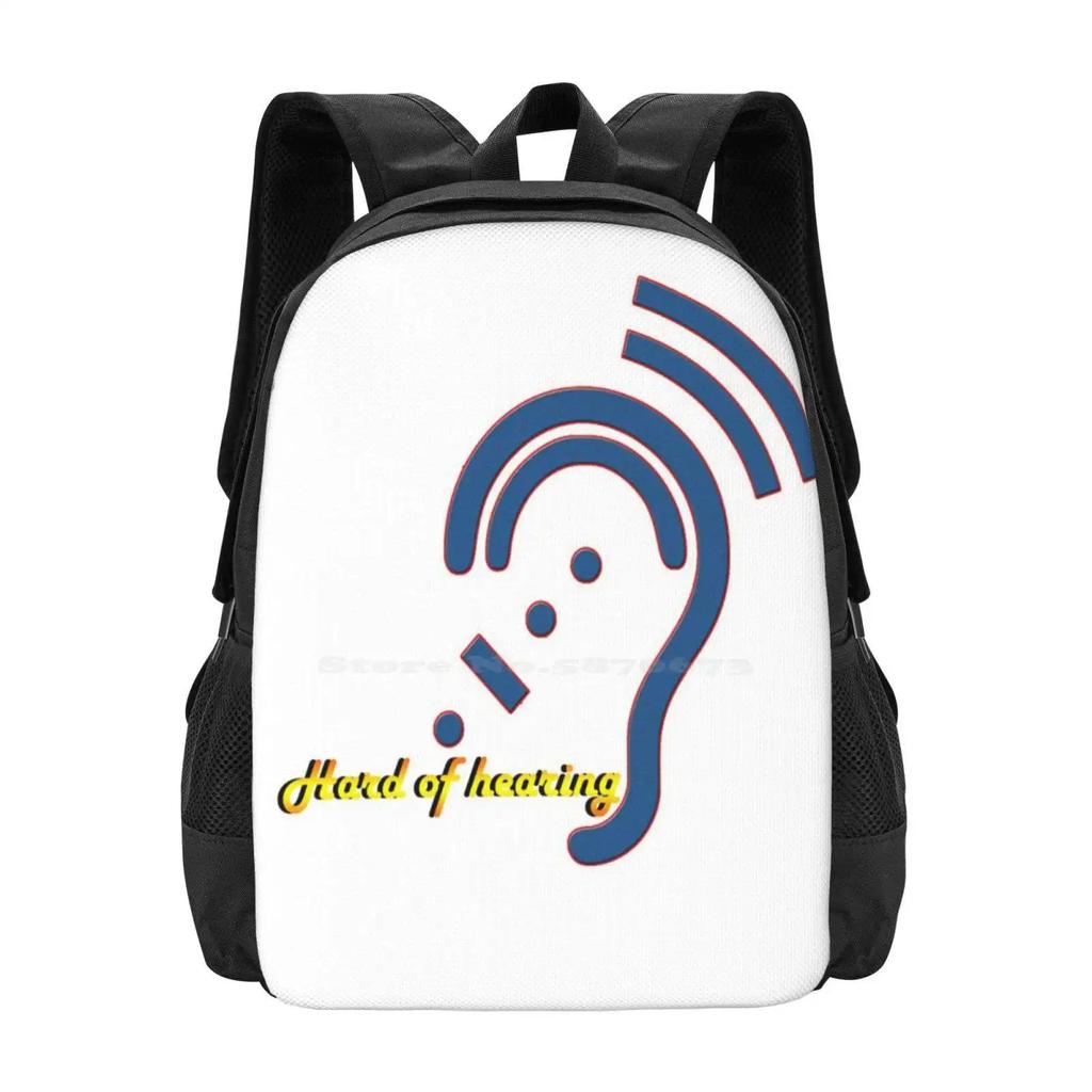 Hard Of Hearing-Hearing Impaired Hot Sale Schoolbag Backpack Fashion Bags Hard Of Hearing Asl American Sign Language Deaf