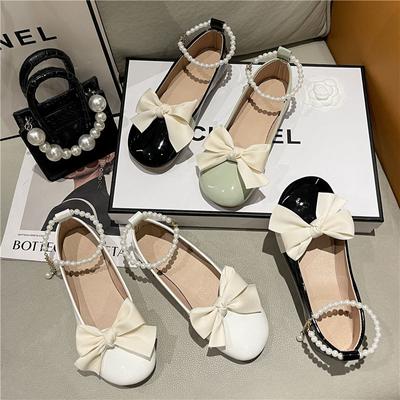 2024 Butterfly Sweet Fairy Style Single Shoe Women's Summer New Flat Bottom Pearl Versatile