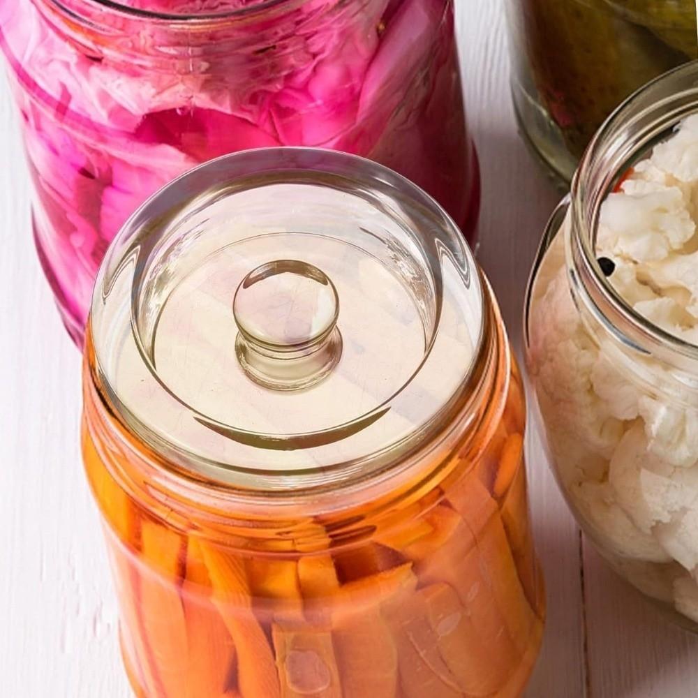 Heavy Fermentation Glass Weights Transparent Cheese Fermentation Lid Canning Weights Canning