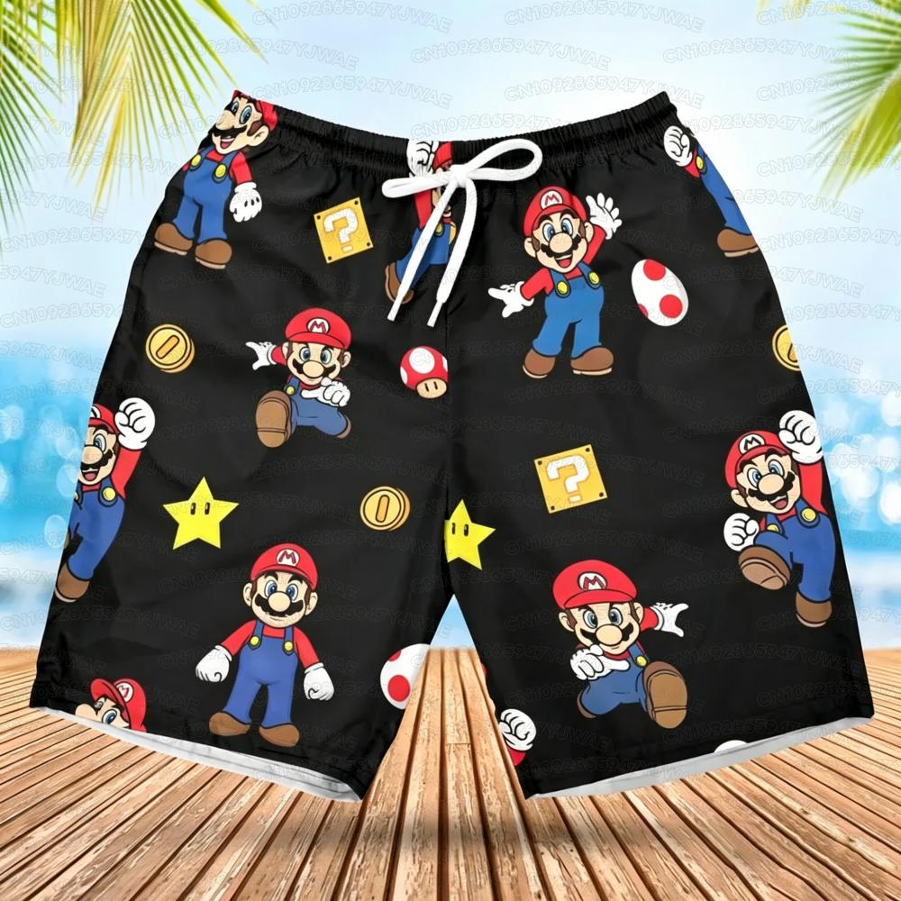 Summer Men's Women's Quick-Drying Beach Shorts Luigi Yoshi Printed Shorts for Beach Swimming Pools Gyms and Outdoor Sport