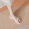 Sandals Girl 2025 Summer New Thick-soled Fairy Wind Pearl Beach Shoes Soft-soled Wedge Heel Fashion Roman Sandals
